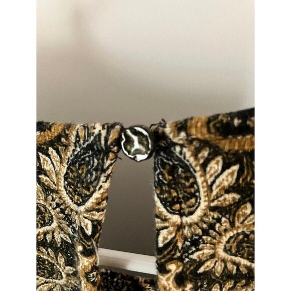 J. Jill Women’s Medium Brown Sleeveless Midi Shift Dress Scoop Neck Patterned - Picture 4 of 6